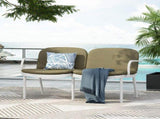 Luna Outdoor Patio PP Loveseat, White Frame with Green Cushion N775P272741W