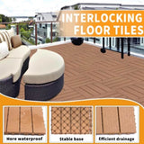 Plastic Interlocking Deck Tiles, 11.8"x11.8", Patio Flooring Outdoor Waterproof All W2882P204560