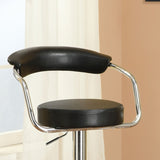 ZNTS Set of 2 Black Faux Leather Bar Stools SR011559