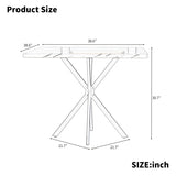 Square Table, Mid Century Modern Square Table for 4-6 Person, Coffee Table for Kitchen W578P242964