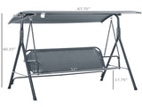 3-Seat Patio Swing Chair-Gray 56492495