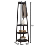 Vassen Coat Rack w/ 3-Tier Storage Shelves in Black Finish T2574P164223