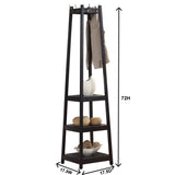 ZNTS Vassen Coat Rack w/ 3-Tier Storage Shelves in Espresso Finish T2574P164224