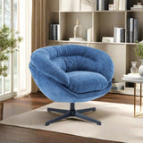 ZNTS Modern Chenille Office Chair, 360&deg; Swivel Accent Chair with Removable Cushion, Round Office Chair, N817P207777N