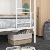 Twin-Over-Twin Bunk Bed with Metal Frame and Ladder, Space-Saving Design,White W84034153