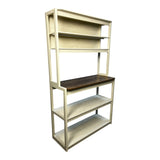 39.37" White and Rustic Brown color 5-Tier Bakers Rack for Kitchen with Storage, Coffee Bar, Kitchen W1412P230434