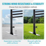 71.26''x46.65'' Outdoor Screens Freestanding,Metal Fence Panels for Outside, Slatted W1422P270178