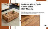Modern MDF coffee table with wood texture pattern -39.37x23.62x11.81 inches - stylish and durable W1151P194277