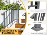 Silver Outdoor 2-Step Iron Handrail 70856353