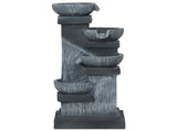 Outsunny 33.5" Outdoor Water, 4-Tier Floor Standing Resin Cascading Bowls Waterfall W2225P485602