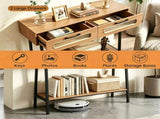 LED Console Table with Remote, 36 Narrow Entryway Table with 2 Fluted Drawers & Open Shelf, 16 RGB 10463961