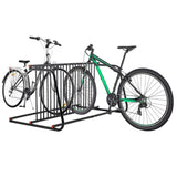 10 - Bike Floor Bike Rack, Easy - Assembly Modern Metal Double - Sided Commercial Grid Bicycle Floor W2505P311479