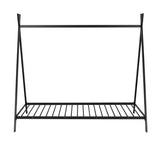 House Bed Tent Bed Frame Twin Size Metal Floor Play House Bed with Slat for Kids Girls Boys , No Box WF286773AAB