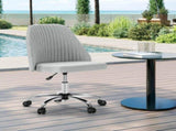 Vanity Chair, Armless Desk Chair with Wheels, Adjustable Swivel Fabric Makeup Chair, 41306320