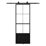 ZNTS 30 in. x 84 in. Glass Sliding Barn Door with 5FT Barn Door Hardware Kit & Soft Close 66727069