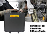Black Hand Tool Box with 4 Layers of Toolset and Wheels 46037616