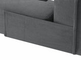 Queen Size Compression Bed Dark Grey Upholstered Platform Bed Frame with Headboard, VacuumSealed W3975P544605