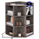 Grey three-layer corner cabinet with charging station 57458485