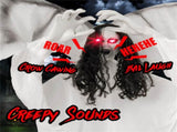 6.6 ft Life-Size Animated Halloween Angel Prop - Long Black Curly Hair, Sound-Activated , Automatic 00895288