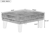 Mirod Vintage Distressed Ottoman,Classic Riveted Footrest with Solid Wood Legs for Living Room, N760P304308D