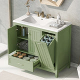 ZNTS 36" Bathroom Vanity with Sink, One Cabinet with Two doors and One Big Drawer and One Flip Drawer, 04654643