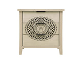 Hollow-Carved 3 Drawer Cabinet Dresser Storage Chest with Metal Handles For Living Room Bedroom W688P223042