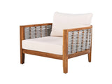 Outdoor Unique Tub Design Armchair Woven Rope, Patio Furniture Acacia Wood Chair, Deep Seating N780P245859G