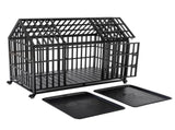 55" Heavy Duty Dog Crate Large Dog cage Strong Metal Dog Kennels and Crates for Large Dogs with 4 W206P453115
