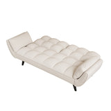 57 inch beige sofa soft two armrests throw pillow pillow comfortable fit apartment bedroom small W1658135109
