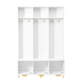 ON-TREND Modern Large Storage Hall Tree with Bench, Multi-functional Storage Bench with High Gloss N721P180460K