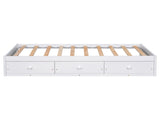 Twin Size Platform Storage Bed with 3 Drawers,White WF193634AAK