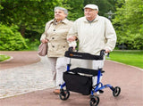 2-in-1 Blue Rollator Walker & Wheelchair - 330 lbs Capacity, 8" PVC Wheels X-Shaped Structure 43466378