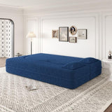Modern Floor Sofa with 2 Pillows,Convertible Teddy Fabric Foam-Filled Sleeper Sofa Bed,15" Full Size W1885P272263