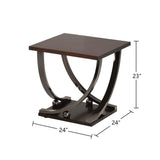 Black Nickel End Table with Bottom Shelf B062P209088