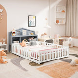 Headboard Storage Cabinet for Full-size Montessori Floor Bed , Grey,Freely collocation W1716P181578