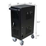 16-Compartment Removable Locking Charging Cabinet for Laptop, Chromebook-Black W1102137769