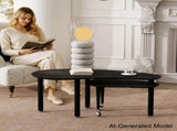 Contemporary rotatable cocktail table solid rubber wood legs, 360 degree rotating coffee table W2899P372752