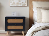 2-drawer Nightstand for Bedroom and Living Room, End Table, Side Table with 2 Hand Made W2282P220561