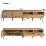 Boho TV Stand for TVs up to 85'' , Modern Farmhouse Media Console, Entertainment Center with Solid N710P222882P