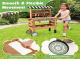 2-in-1 Wooden Kids Tool Bench & Rolling Cart Pretend Play Workshop Toy for Toddlers Age 3 72208731