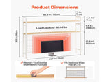 3-Tier Desktop Bookshelf with Grid Design, White Countertop Storage Organizer for Desk, Metal 75829559
