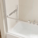 30 in. W * 58 in. H rotation shaft door Shower Doors for Bathtub, 1/4" Thick SGCC Tempered W2965P277718