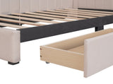 Upholstered Daybed with 2 Storage Drawers Twin Size Sofa Bed Frame No Box Spring Needed, Linen WF299017AAA