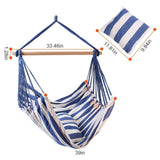Hammock Hanging Canvas Porch Patio Swing Seat Portable Camping Rope Seat Wooden Stick Hammock 85262988