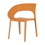 Summer - Tropical Orange Polypropylene Single-Side Chair- One-Piece Design for Indoor & Outdoor W3450P322882