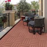 Plastic Interlocking Deck Tiles, 11.8"x11.8", Patio Flooring Outdoor Waterproof All W2882P204558