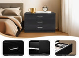 3-Drawer P2 Particleboard Bedside Table with Melamine Finish Drawer Cabinet Lockers 14101534