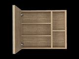 Medicine Single Door Cabinet 19" H With Mirror, Five Interior Shelves, Light Oak B097132885