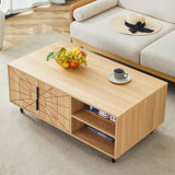 Nordic Style MDF Natural Wood-Colored Coffee Table - Adds Natural Warmth to Modern Homes,Product W3226P278930