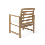Outdoor Acacia Wood Club Chairs, 2-Pcs Set, Natural Stained / White, 25.5"D x 24.5"W x 33.0"H 56836.00